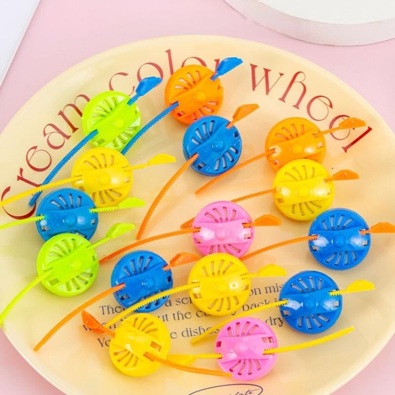 10Pcs Mini Cute Candy Color Pull Ruler Gyro Toy Classic Nostalgia Gyro Toys Parent-Child Interaction Two-Player Match Toys