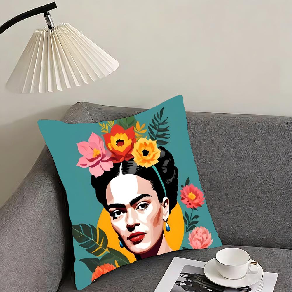 

FFridas Painting Art Fashion Cushion Cover Pillowcase Ultra Soft Skin Friendly Fabric Cloud Like Comfort Concealed Zipper 30x30cm