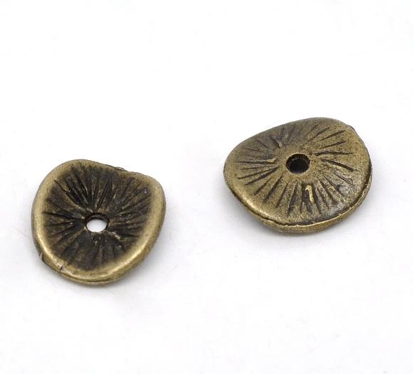 

20 PCs Zinc Based Alloy Wavy Spacer Beads Disc Antique Bronze About 10mm x 9mm, Hole:Approx 1mm бронзовый