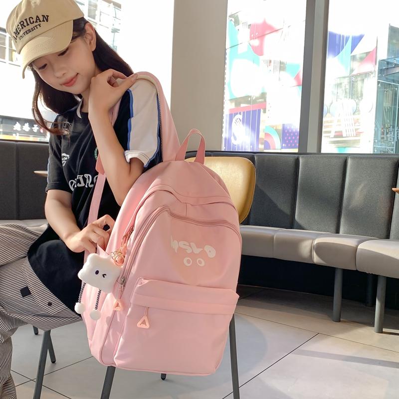 Letter Print Women's School Bag Large Capacity Backpack Student Travel Backpack