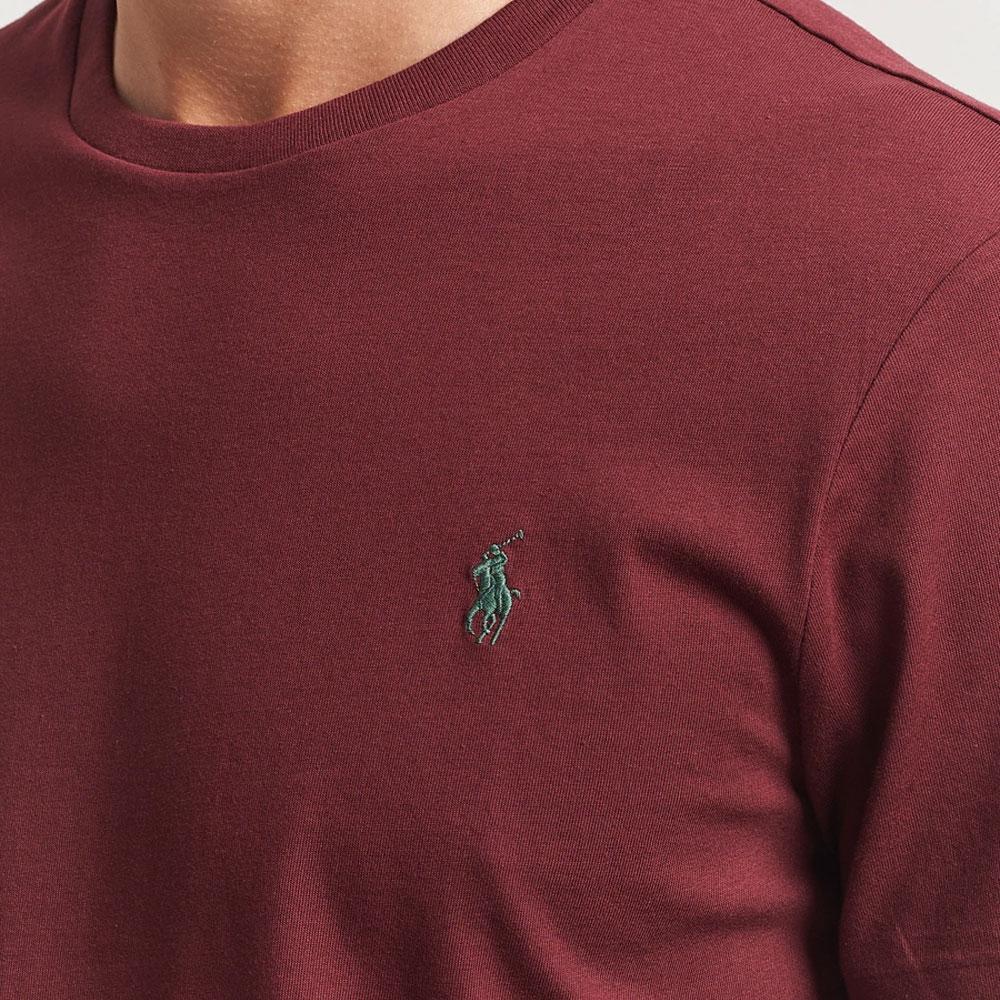 Polo Ralph Lauren Solid Color Crew Neck Short Sleeve T-Shirt Men Tops Bordeaux-Red 710671438-424