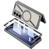 New Model Suitable for Samsung ZFold5 Folding Phone Case Magsafe Wireless Charging Z Shaped Leather Fold5 Leather Case