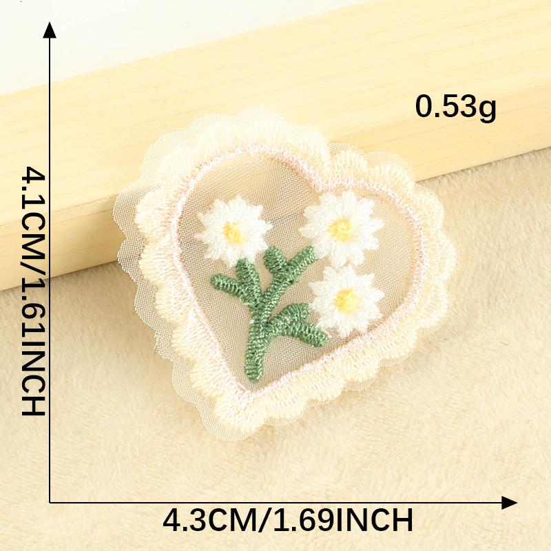 Computer Embroidery Label Cartoon Flower Cloth Label Lace Embroidery Sticker Diy Notebook Accessories Patch Sticker
