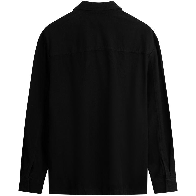 Calvin Klein Ss25 Retro Commuter Classic Small Logo Patch Pocket Cotton Long Sleeve Shirt Men Shirts Space-Black J327108-1