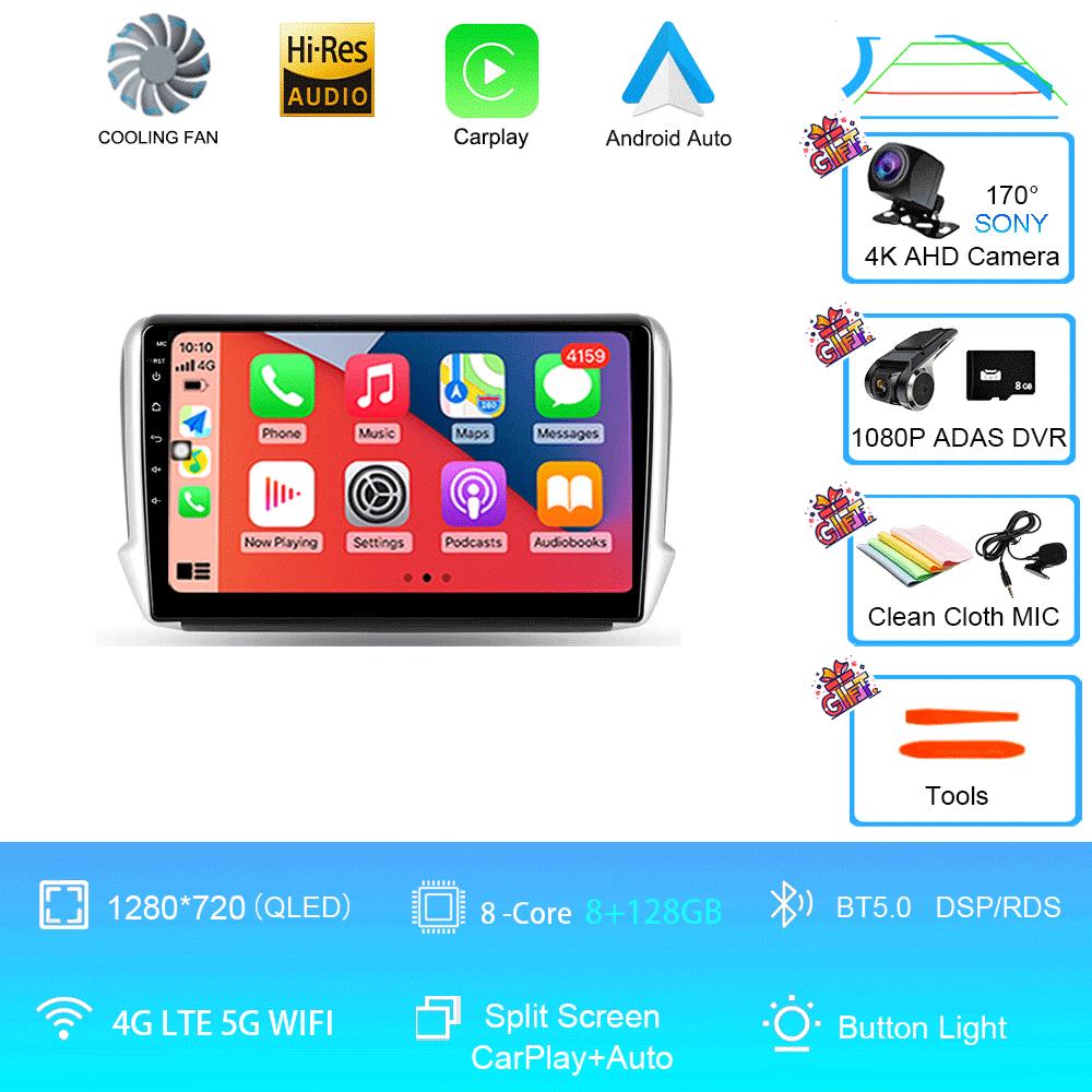 Car Radio Android 14 2 Din Video For Peugeot 2008 208 Multimedia System 2012 - 2018 GPS Navigation Autoradio WIFI 4G FM Carplay