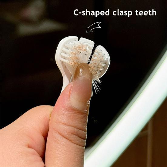 4/6Pcs Three Sided Toothbrush with Tongue Scraper Soft Toothbrushes Multi-Angle Deep Cleaning Tongue Scraper Toothbrush
