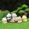Winzige Harztiere Figur Mini Tiger Katze Hase Kuh Miniaturstatue für Puppenhaus Feengarten Terrarien Pflanzentopf Dekorationen Kuchenaufsatz Dekoration