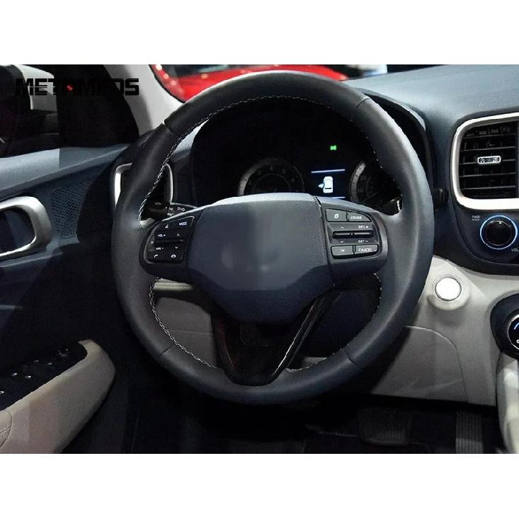 For Hyundai Venue -2024 2025 Carbon Fiber Steering Wheel Audio Switch Control Cover Trim Interior Accessories Car Styling