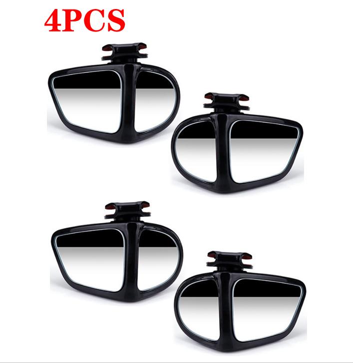 2/4/8Pcs Rearview Auxiliary Mirror 360 Degree Rotatable 2 Side Car Blind Spot Convex Mirror Rear View Reversing Parking Mirror