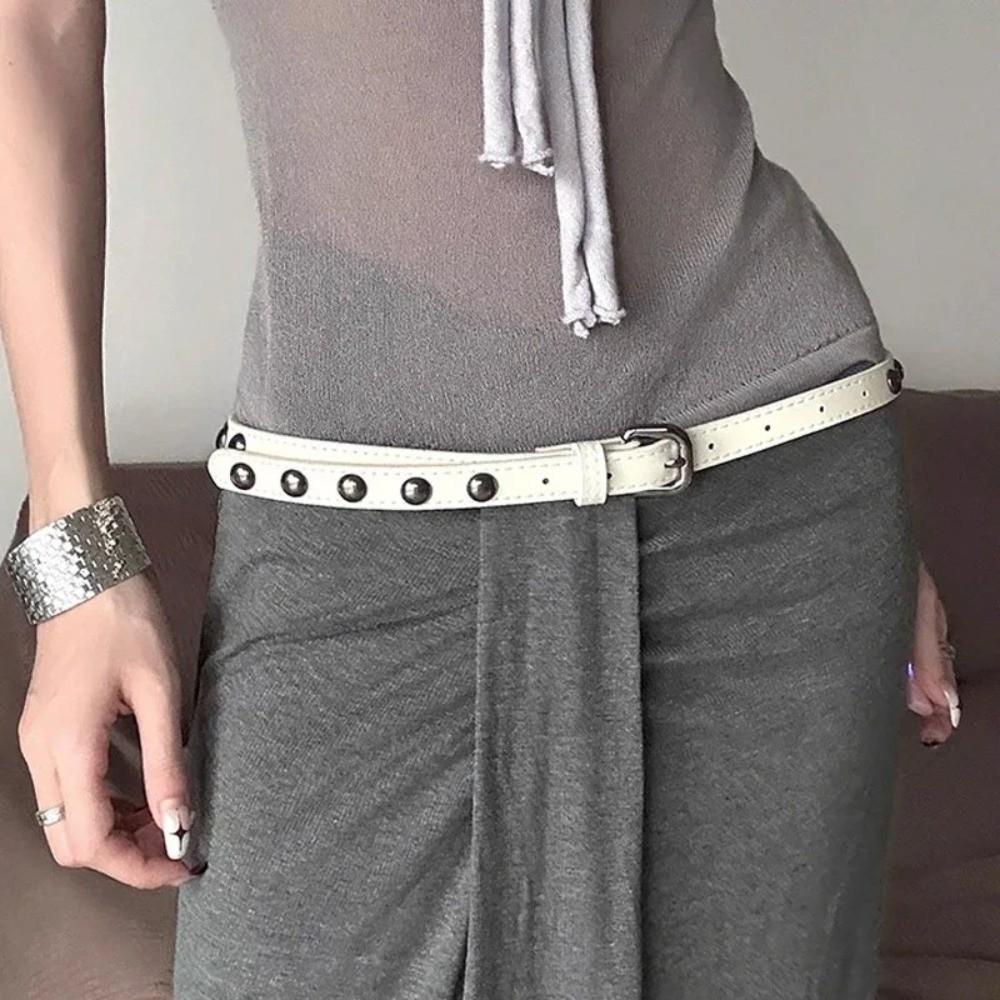Versatile Rivet Belt Retro Jeans Pants Belt Y2K Waist Chain Strap  for Women