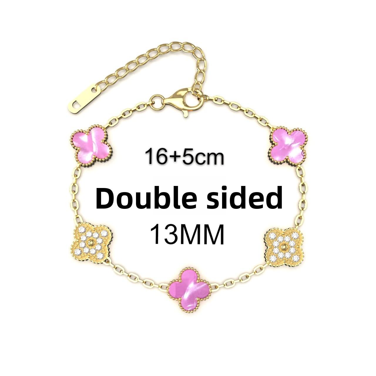 

13мм Модный Высококачественный Браслет Четырехлистный Клевер 18К Пять Цветов Женский Браслет