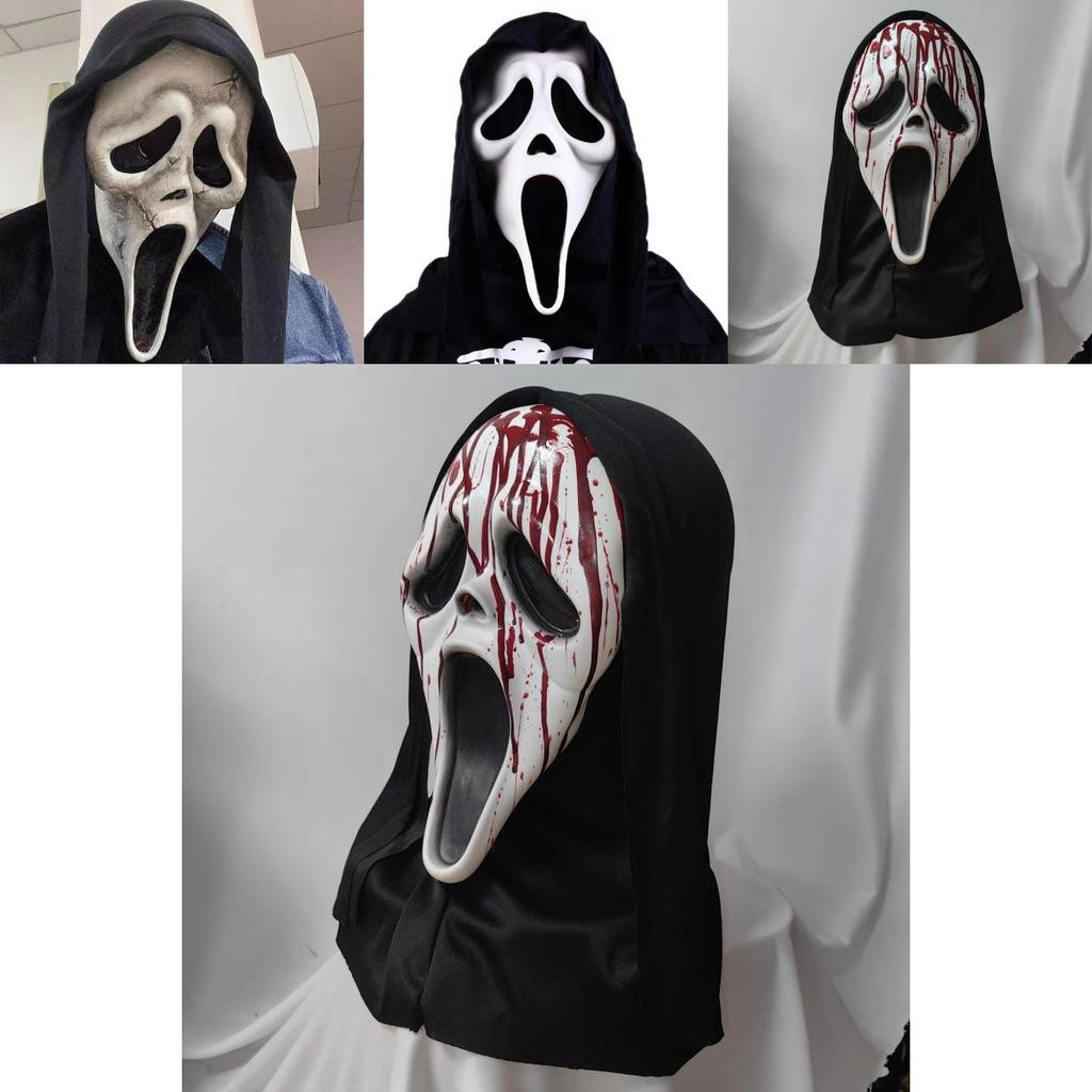 Scream Geist Latexmaske Horror Kostümzubehör für Halloween-Partys