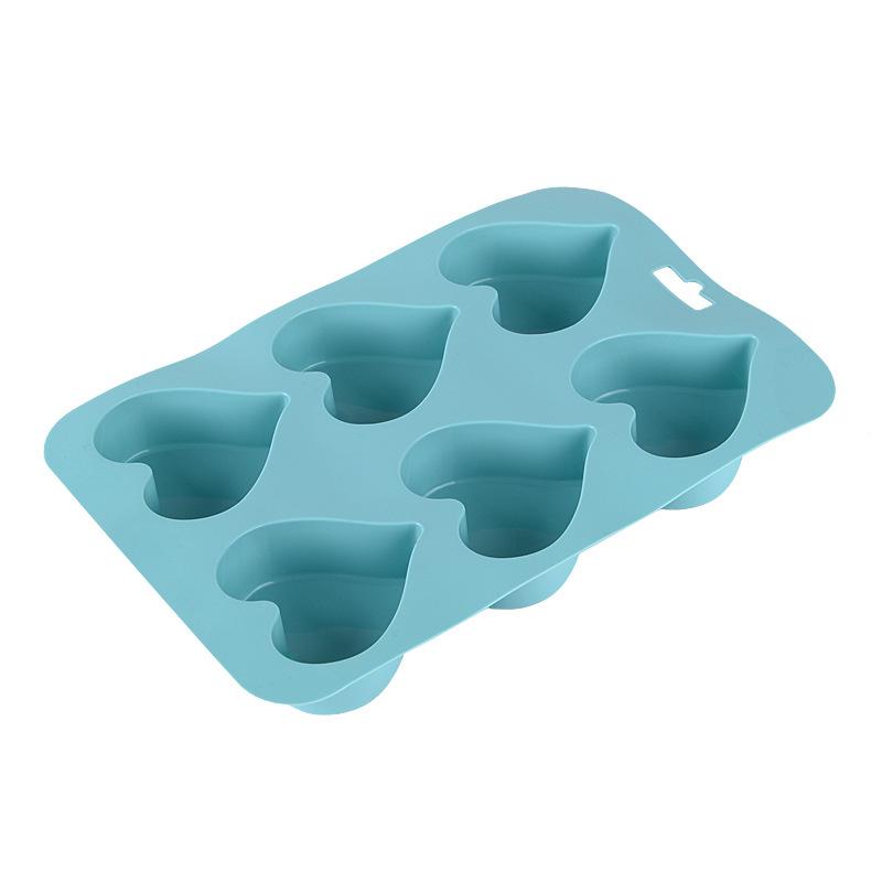 

Spot silicone cake mold heart-shaped silicone maffin cup DIY handmade jelly pudding mold oven baking tool синий