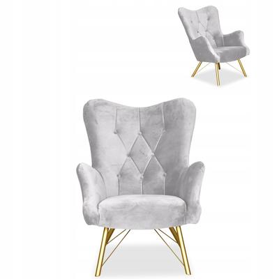 Scandinavian Armchair Luna Wing Quilted Shell Family Furniture Gray Velvet