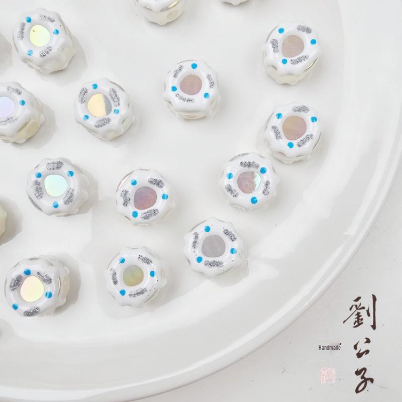 Sweet Donut Beads Bracelet: Hand-painted Glass Candy Charm for Students