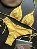 1011 European and American New Bikini, Solid Color Swimsuit, Beach Sexy Women's Swimsuit