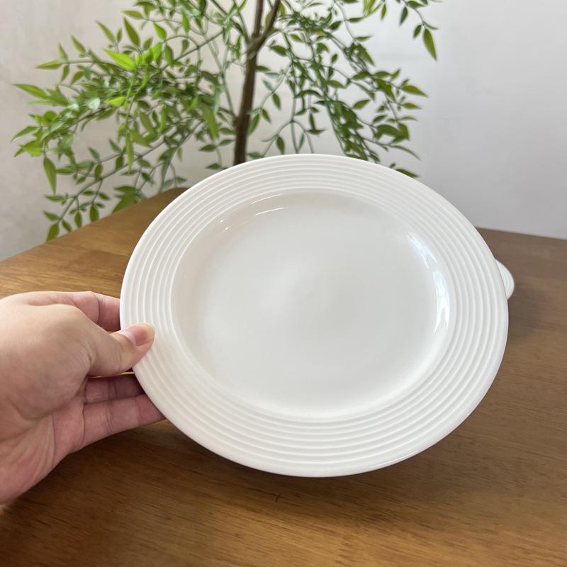 Pure White Ceramic Hotel Pasta Plates - Elegant Last Batch Collection