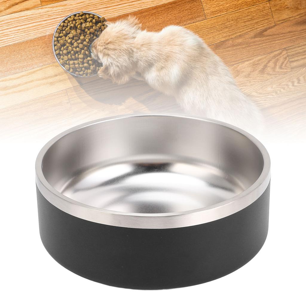 Haustiernapf 304 Verdickter Edelstahl Anti-Rutsch-Boden Große Kapazität Katze Hund Futter Napf Futterspender für Zuhause Innen