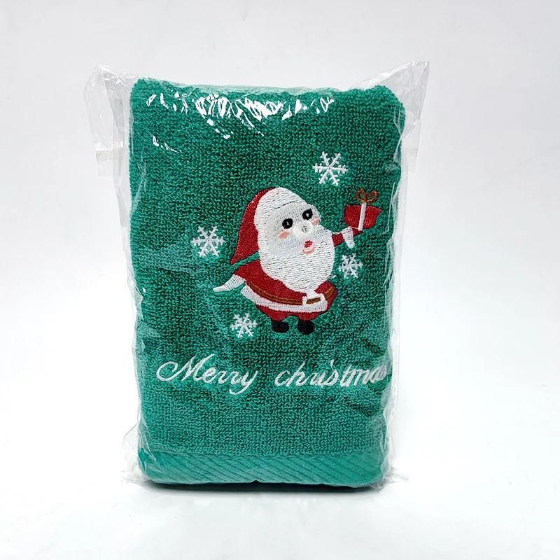 New Xmas Gift Box Towel Christmas Decor Red Santa Claus New Year Gift Home Bathroom Washing Hand Face Towel Cloth Man Woman