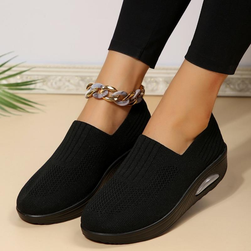 2024 Women's Summer New Fashion Round Toe Shallow Mouth Slip-On Vulcanized Shoes Daily Casual Comfortable Walking Sports Shoes