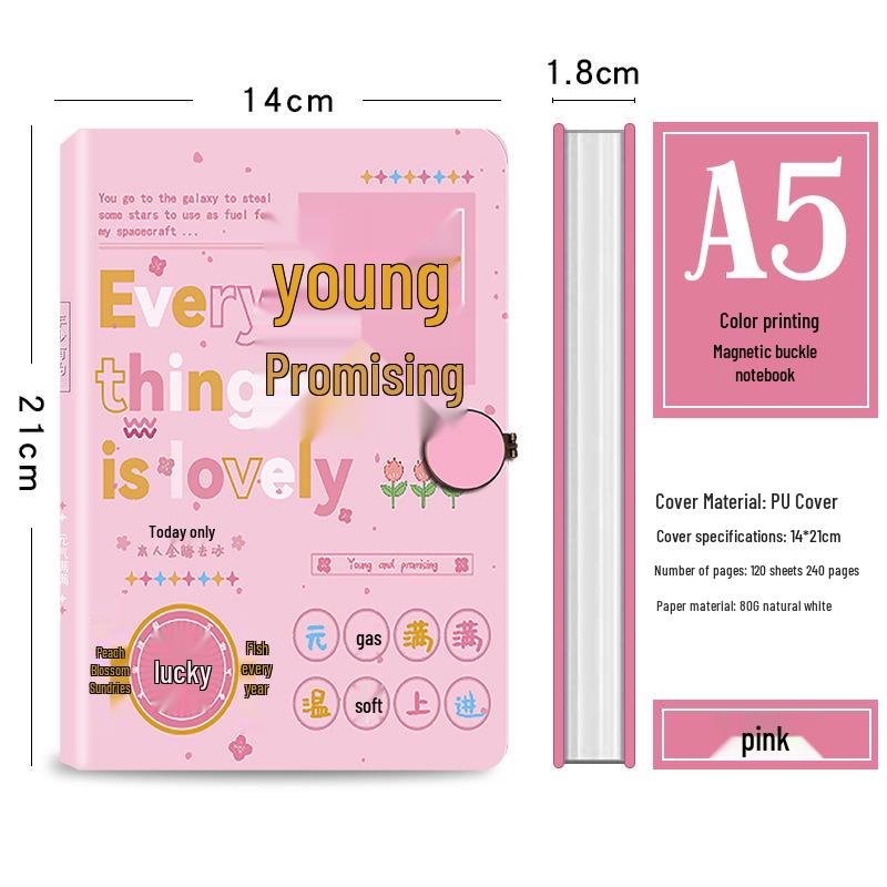 A5 Retro-Style UV Color Printed Student Diary with Magnetic Buckle