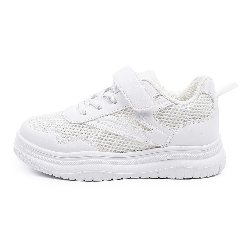Warrior Synthetic Leather Comfortable Lightweight Fashionable Breathable Durable Low-Top Sneakers Kids Sneakers White WZ-B202MJ
