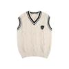 Men's Autumn V-Neck Knitted Sweater Vest: College Style, Loose Fit, New Design