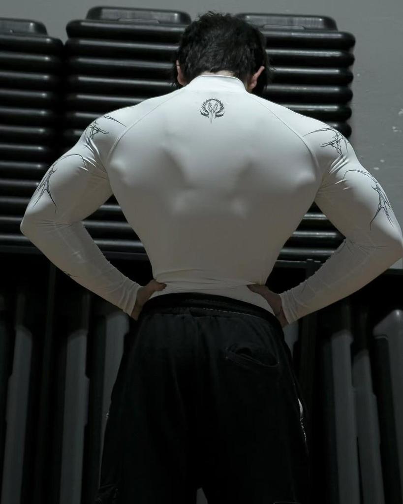 Venom Dragon Compression Long Sleeve Men's Fitness Shirt - Quick-Dry, Elastic Sportswear