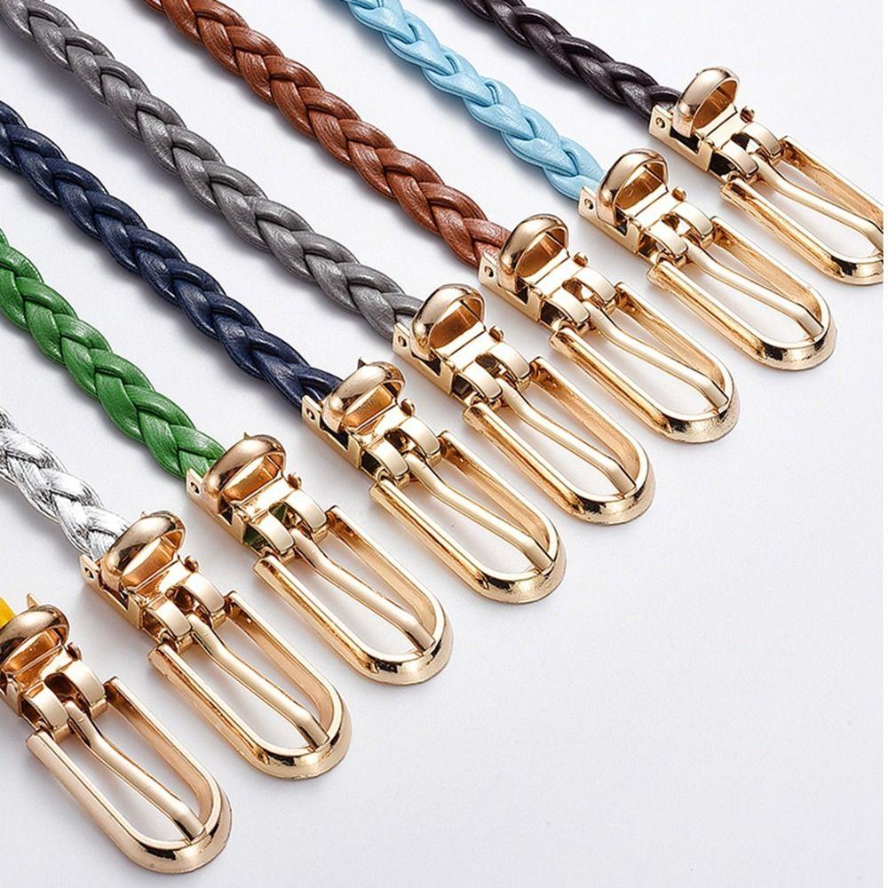 Waist Belt Weave Belt Jeans Decor PU Leather Waistband Sweet Thin Belt  Trouser Decoration