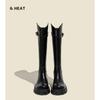 V-mouth boots women's 2025 Hundred Towers autumn and winter velvet heightened thick-soled high boots thick-heeled knight women's boots