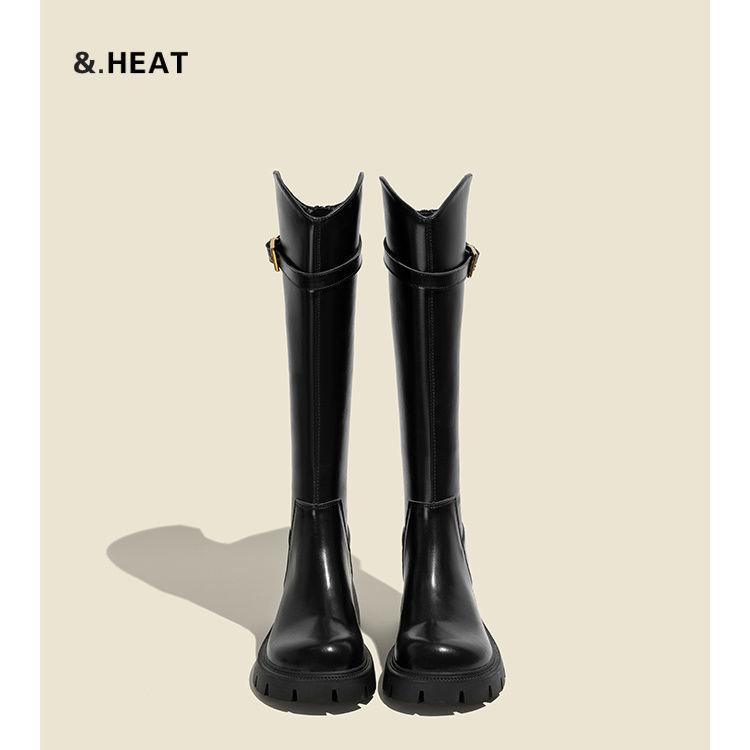 Coarse heel boots women's 2025 new autumn and winter V-mouth thin high-heeled knight boots velvet tall versatile long boots