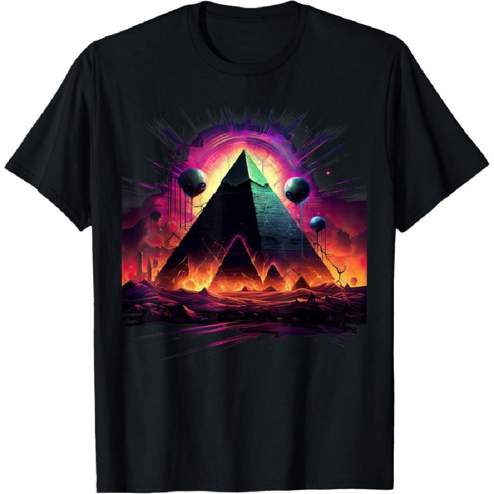 

Aliens UFO Egyptian Pyramids _ Science Fiction Alien T-Shirt S