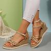 Large-sized Sandals One-line Shoes Buckle Shoes Casual Sandals for Women