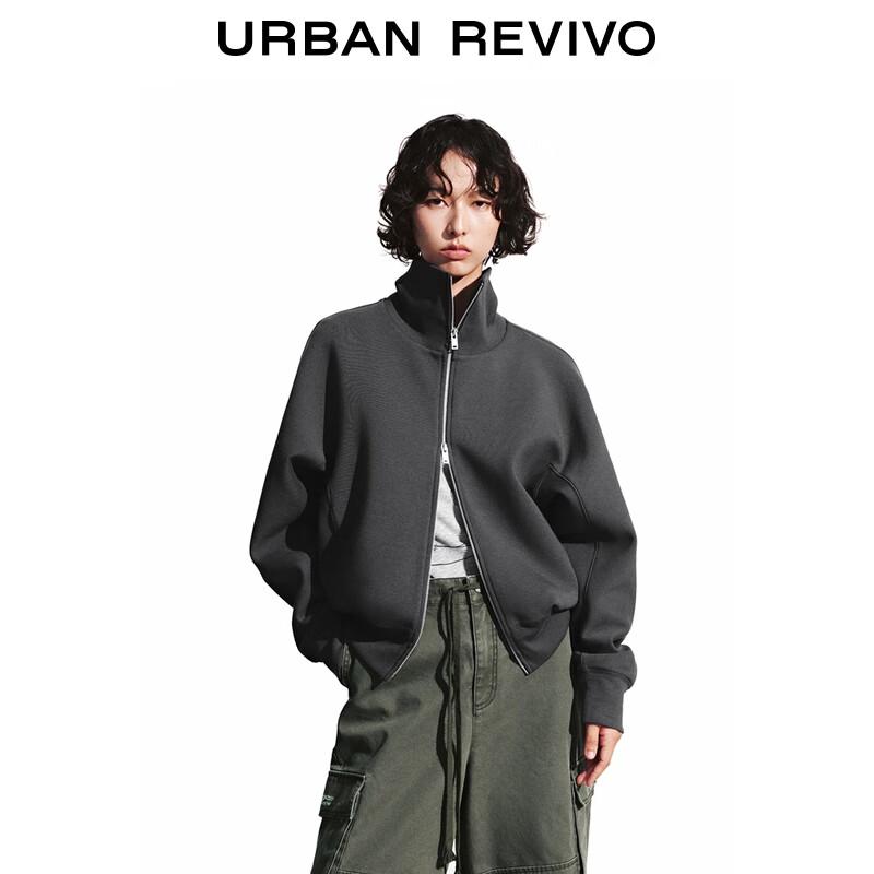 

UR Женская зимняя куртка 2025 с воротником-стойкой, на двойной молнии, свободного кроя XS