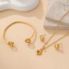 Luxury Twisted Rose Flower Jewelry Set Necklace Bracelet Earrings 3 Piece Minimalist Elegant Fashion Accessories For Women