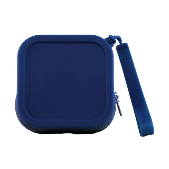 Small Silicone Coin Purse Pouch with Zipper And Wrist Strap, Square Shockproof Fashionable Accessory for Backpacks Storage Bag, Lightweight