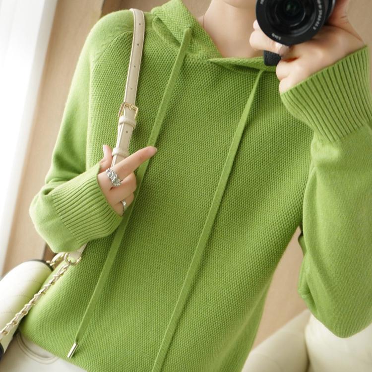 Hooded Knitted Hoodie Women's Autumn and Winter Pullover Casual Loose Sweater Versatile Knitted Sweater