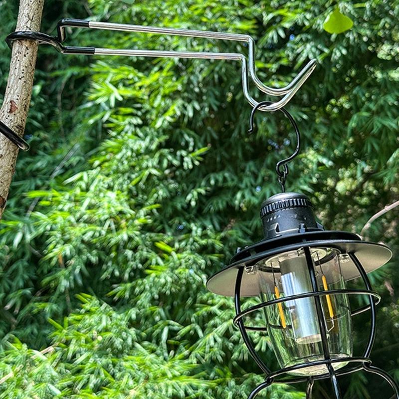 Camping Lamps Hook Hangers, Double-Ended Storage Hook Multipurpose Camping Light Lamps Hook, Metal Hook