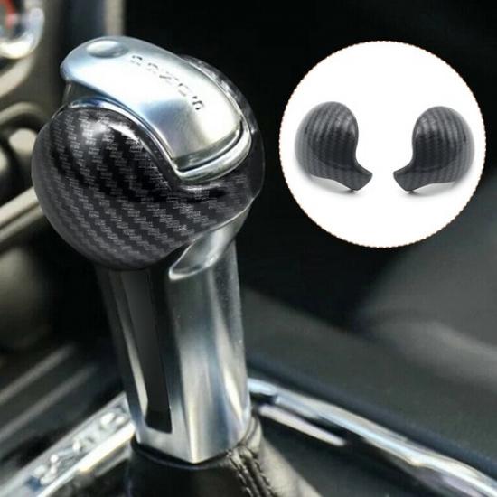 Gear Shift Knob Head Cover Trim Carbon Fiber ABS For Ford Mustang 2015-