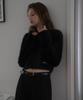 DEHEVE Hairy Flare Sleeve Knit [Black]