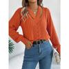 Autumn Winter Casual Hollow Out V-neck Twist Pullover Sweater Long Sleeve Casual Fashion Elegant Casual Tops Ladies Office Streetwear Simple Clothing