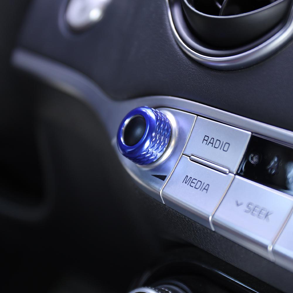 Auto Interior Trim Accessories Audio Knob Ring Cover Trim Aluminium Alloy Material For KIA Stinger 2018~2023 LHD/RHD