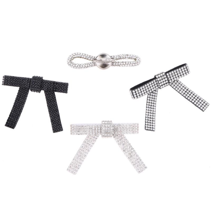 3/6Pcs Shiny Bow Brooch Collar Pin Clothing Accessories For Diy Garment Shoe Bag Jewelry Making Accessories