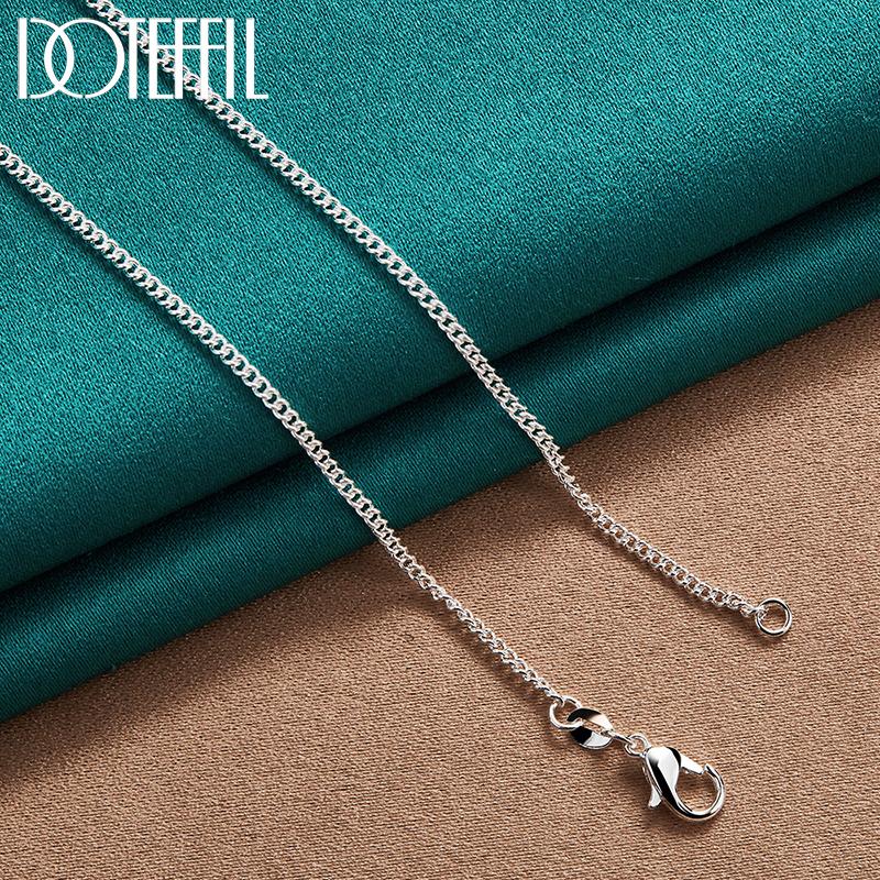 2mm O-Chain 40-75cm Necklace Silver Color Beautiful Jewelry