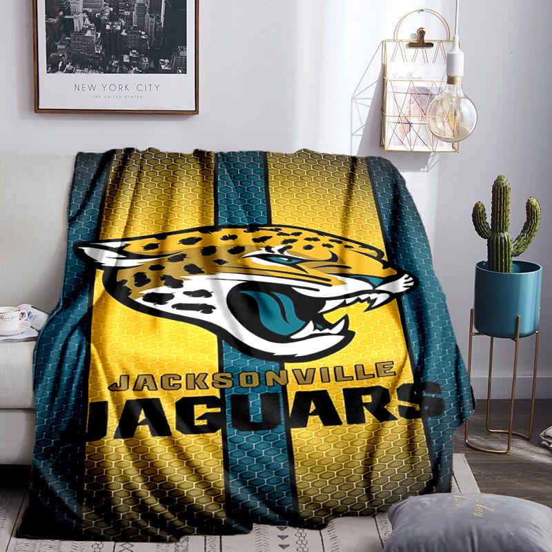 Jaguars Team Spirit Blanket Lightweight Flannel Bedding Blanket Perfect for Travel, Camping, Living Rooms, Offices, Sofas, Fan Christmas Gift