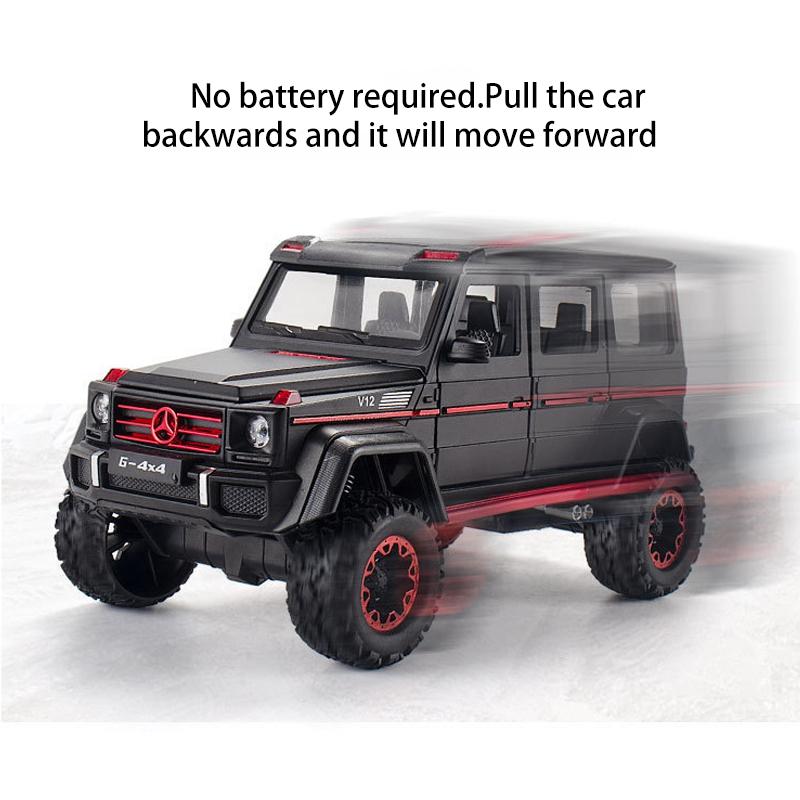 Model auta Benz G500 v měřítku 1/24, stahovací autíčko se zvukem a světlem pro děti Batole Kluci Dívčí Dárková kolekce
