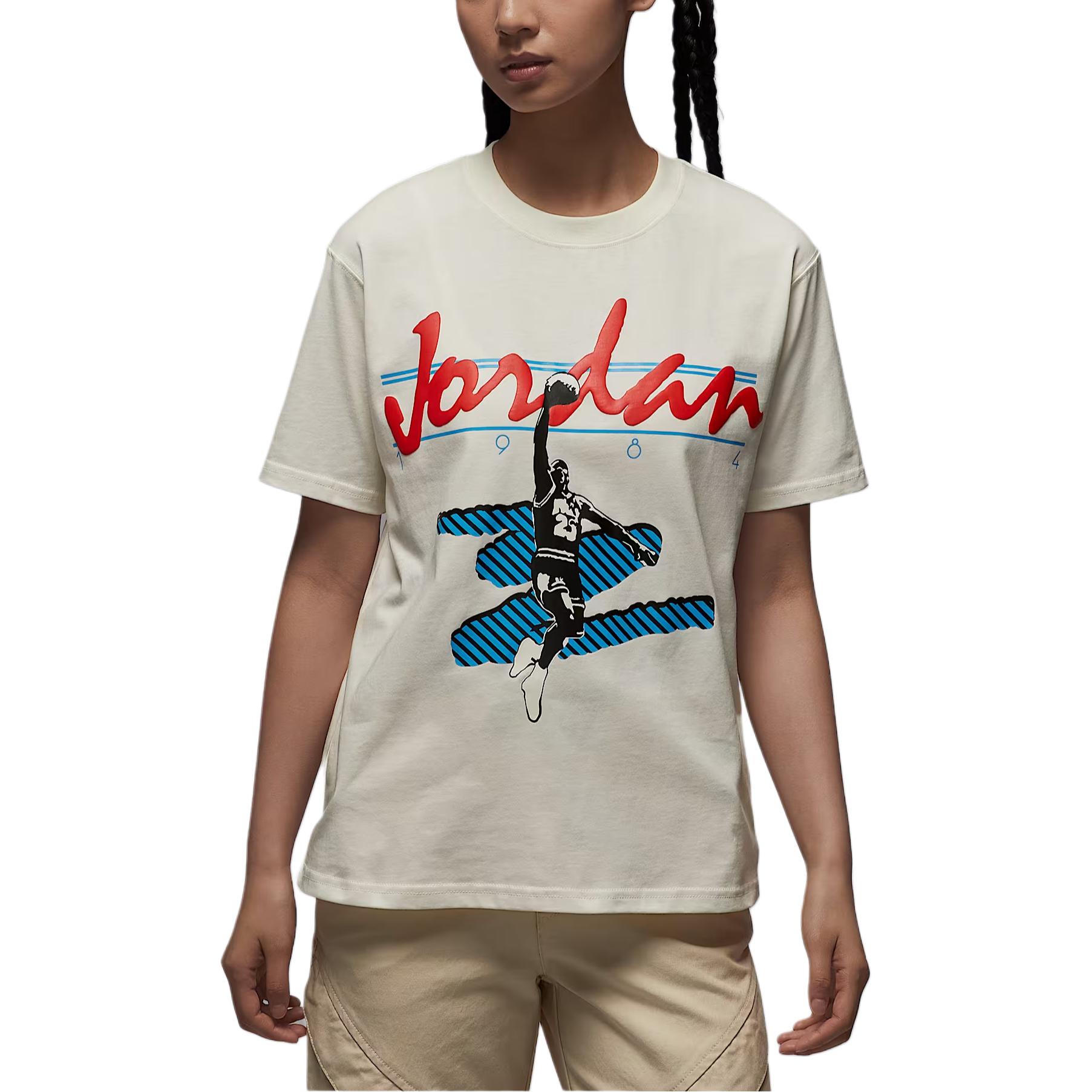 

Jordan Пуловер с круглым вырезом, трикотажная футболка с коротким рукавом и принтом букв, женский топ HJ0130-133 S