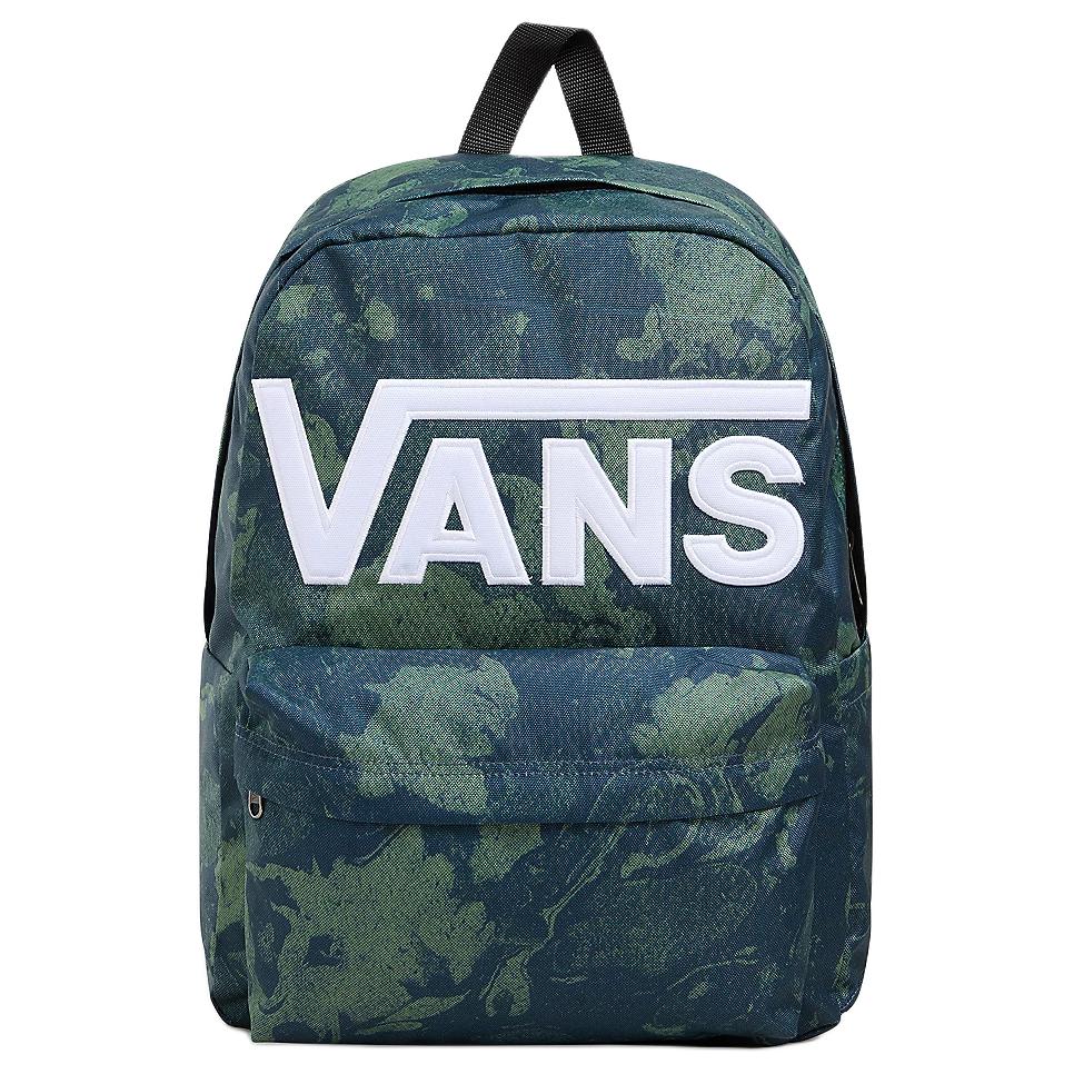 Vans Old Skool Drop V Fashion Print Zipper Closure Polyester Backpack Unisex backpack Blue Green VN000H4ZO7P Blue Green