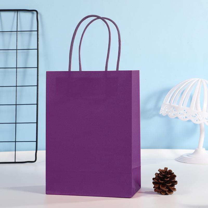 Candy Colored Square Kraft Paper Gift Bag