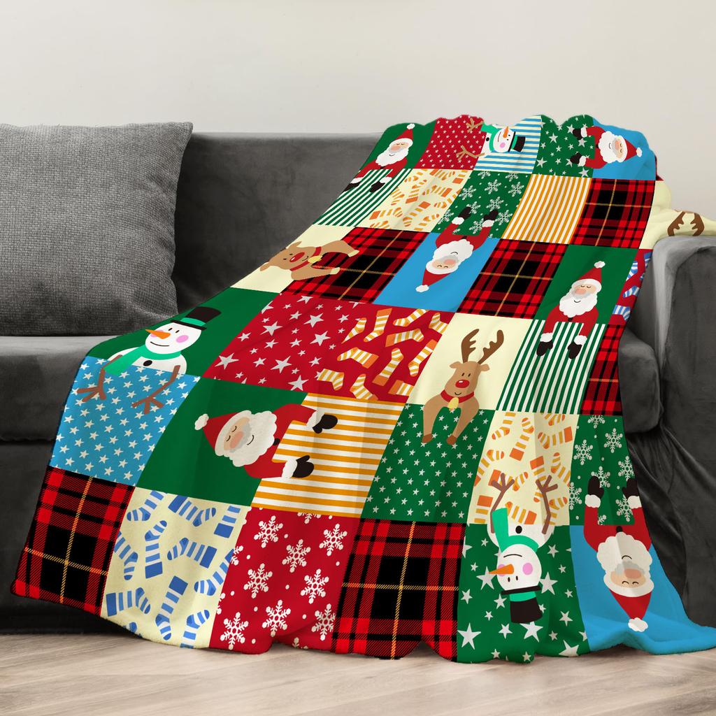 Christmas Creative Throw Flannel Print Blanket Super Soft Cozy Sofa Nap  Home Blanket Perfect Home Gift for Her